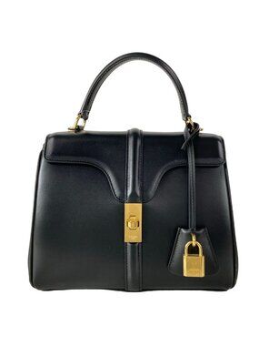 Celine Handbag 16 Small Black Leather